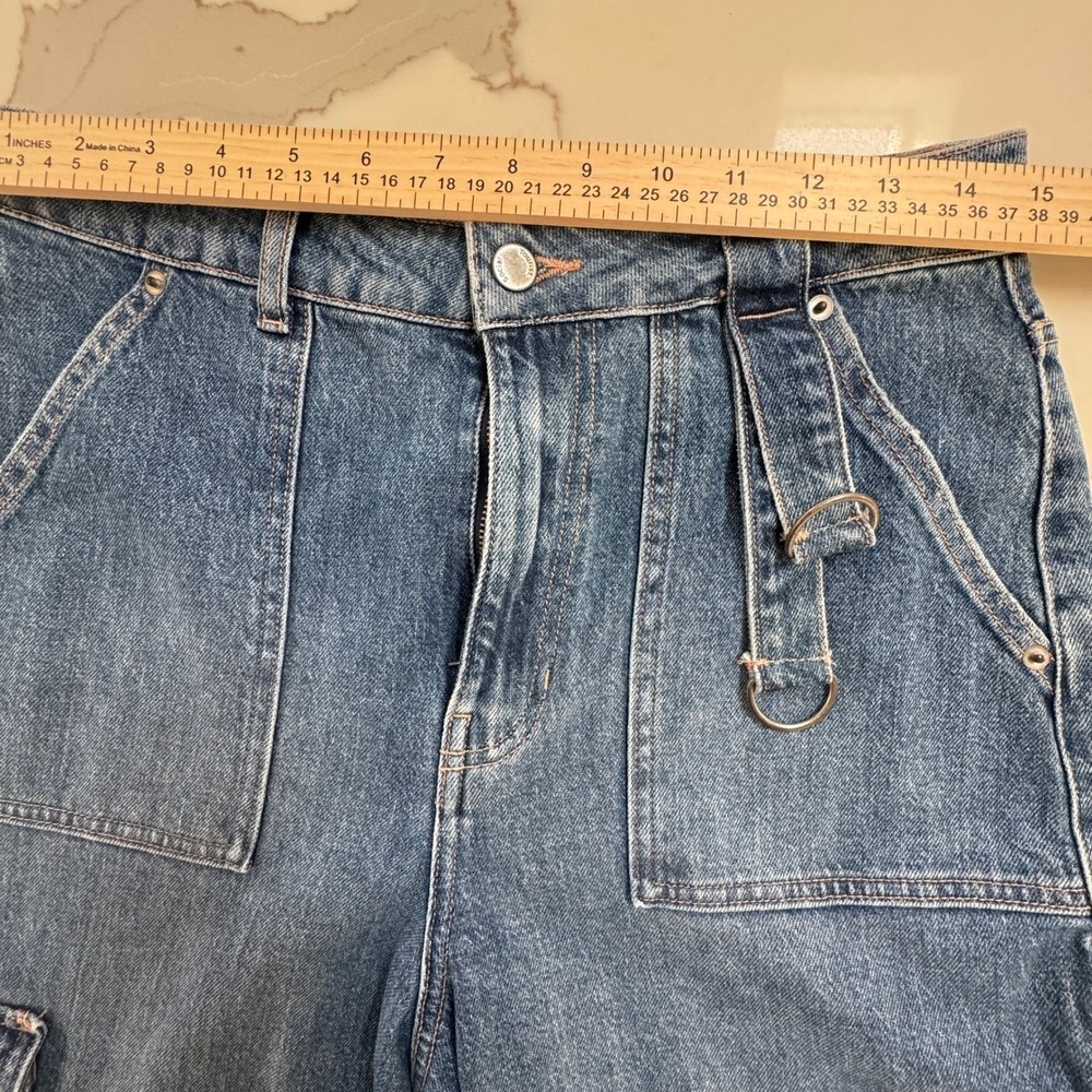 Social Tourist A&F Cargo Jeans Womens 11R W30 Ultra High Rise Wide Leg Baggy NEW - Picture 7 of 16